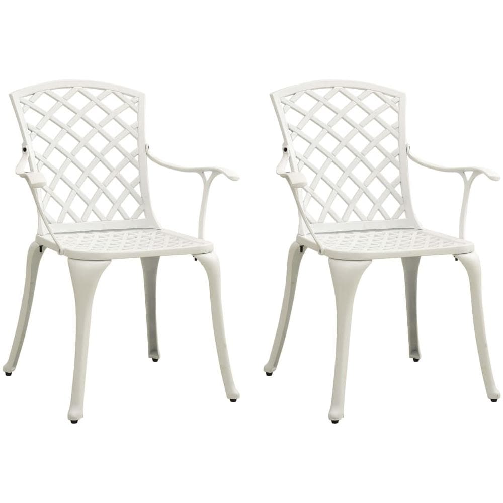 Sedie Da Giardino 2 Pz In Alluminio Pressofuso Bianco - Foto 1