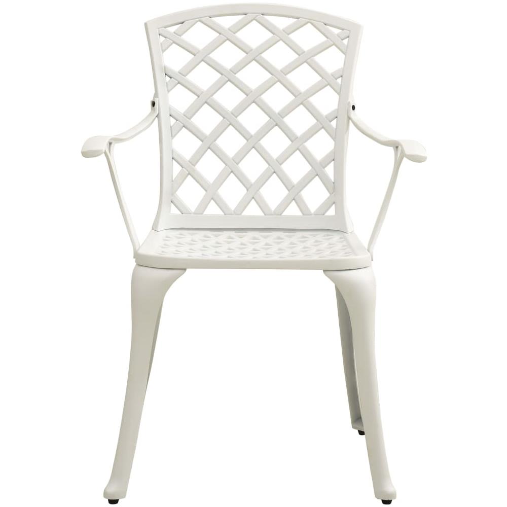 Sedie Da Giardino 2 Pz In Alluminio Pressofuso Bianco - Foto 3
