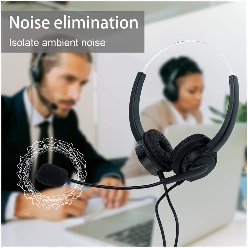 Usb Headset In Nero - Cuffie Per Computer Portatile Pc Con Microfono A Cancellazione Di Rumore Per L'ufficio A Casa, Video Chiamate, Giochi, Musica, Ecc. - Foto 2