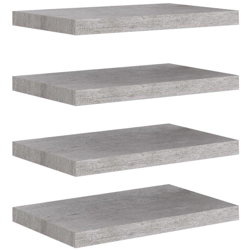 Scaffali A Parete 4 Pz Grigio Cemento 50x23x3,8 Cm In Mdf - Foto 2