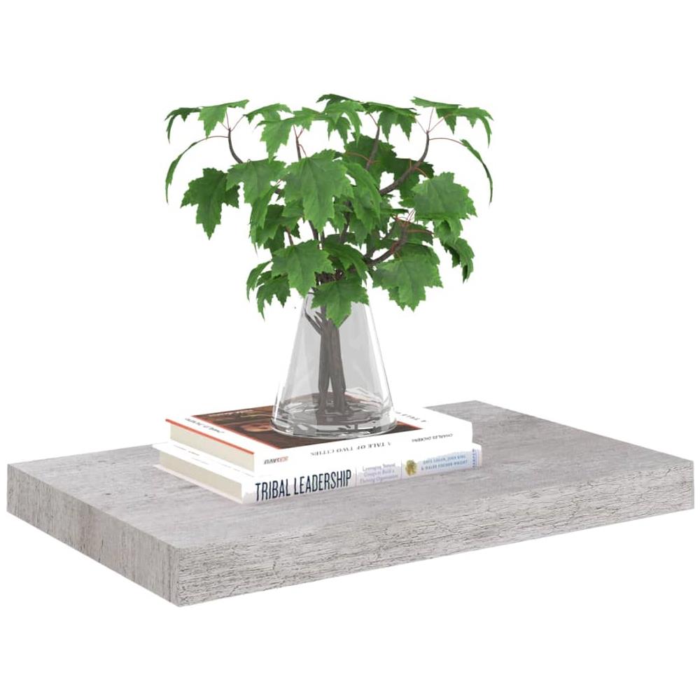 Scaffali A Parete 4 Pz Grigio Cemento 50x23x3,8 Cm In Mdf - Foto 3