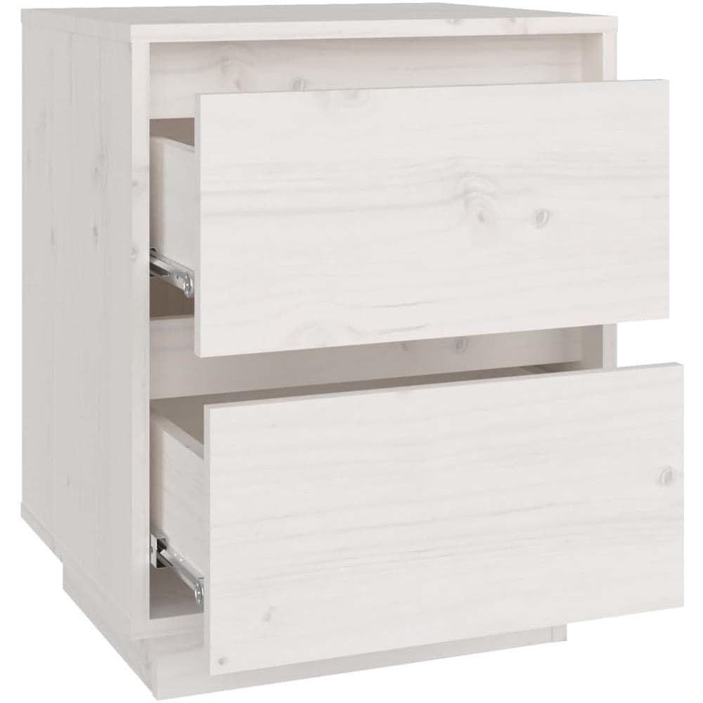 Comodini 2 Pz Bianchi 40x35x50 Cm In Legno Massello Di Pino - Foto 10