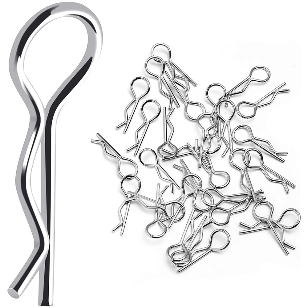 Acciaio Inossidabile Rc Auto Shell Body Clip Pin 1/16 Corpo Shell Clip Rc Modelli, 10 Pezzi - Foto 1