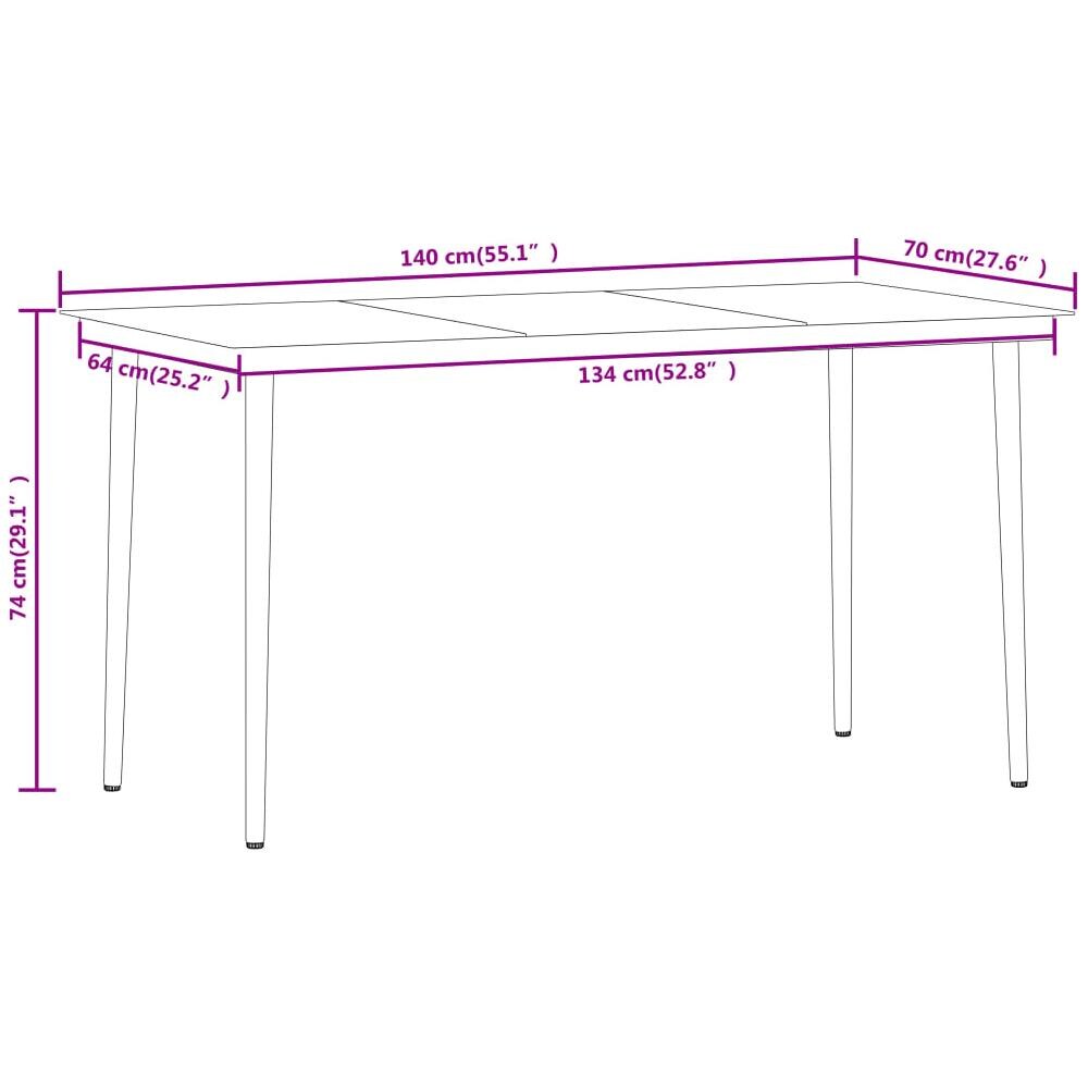 Set Mobili Da Pranzo Per Giardino 5 Pz Rovere - Foto 7