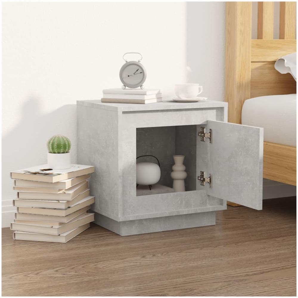 Comodino Grigio Cemento 44x35x45 Cm In Legno Multistrato - Foto 3