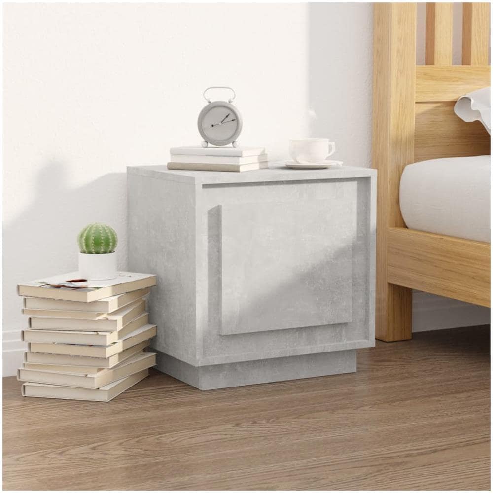 Comodino Grigio Cemento 44x35x45 Cm In Legno Multistrato - Foto 1