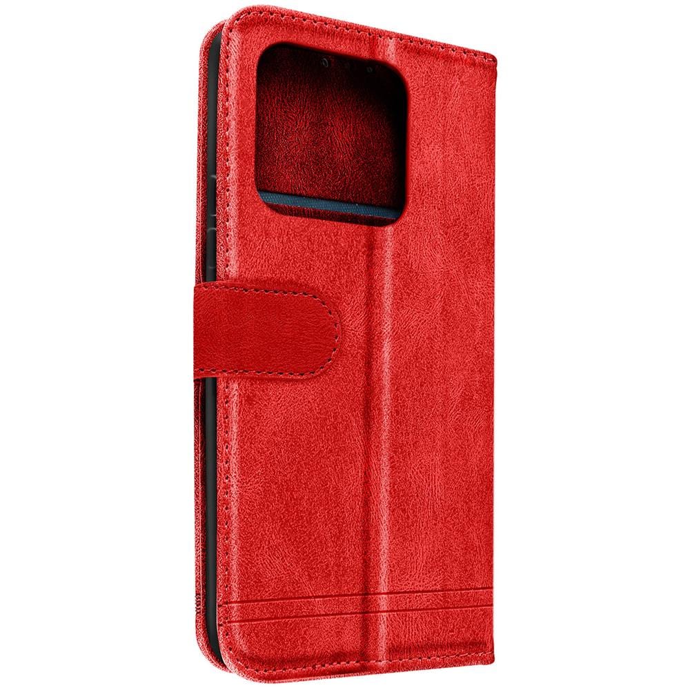 Custodia Per Xiaomi 13 Pro Portafoglio, Linee E Funzione Supporto Video Rossa - Foto 1