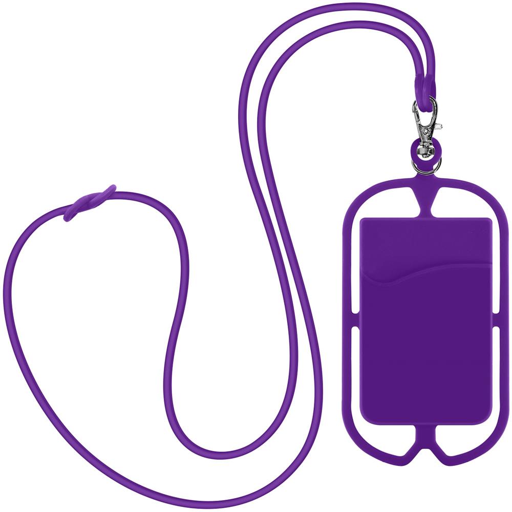 Cover Con Cordino Universale Per Smartphone Con Portacarte Serie Neckpouch Viola - Foto 1