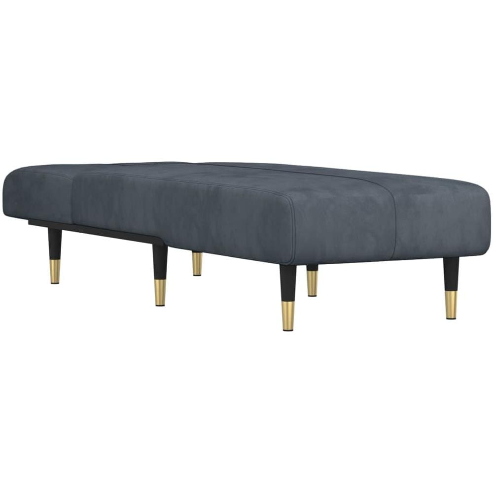 Chaise Longue In Velluto Grigio Scuro - Foto 3