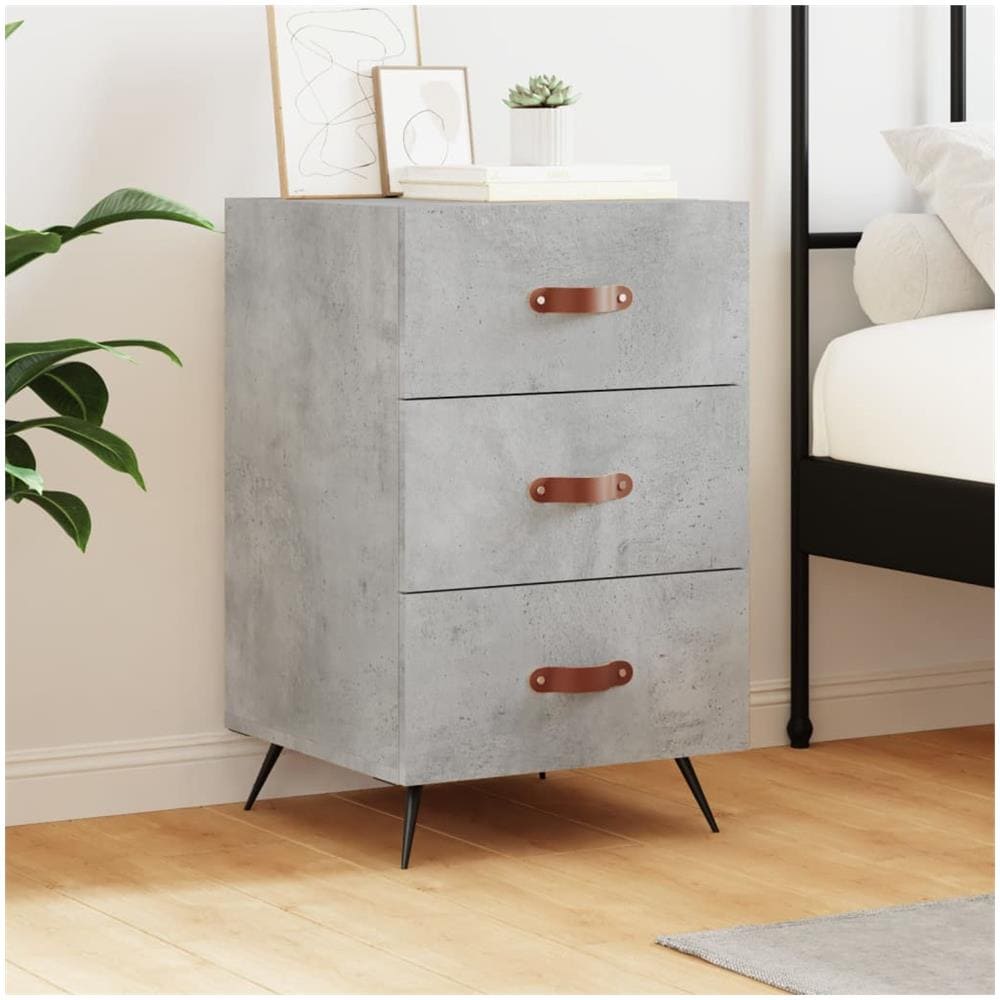 Comodino Grigio Cemento 40x40x66 Cm In Legno Multistrato - Foto 1