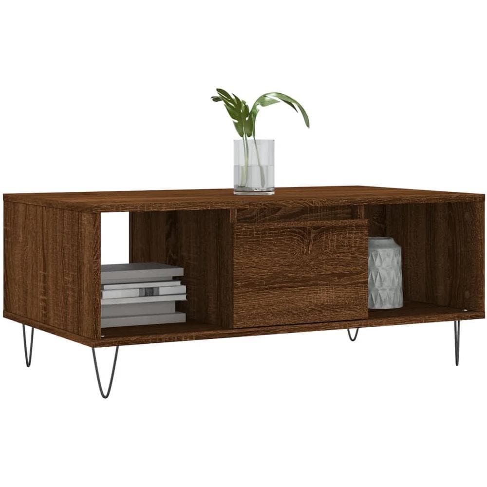 Tavolino Da Salotto Rovere Marrone 90x50x36,5 Cm In Multistrato - Foto 3