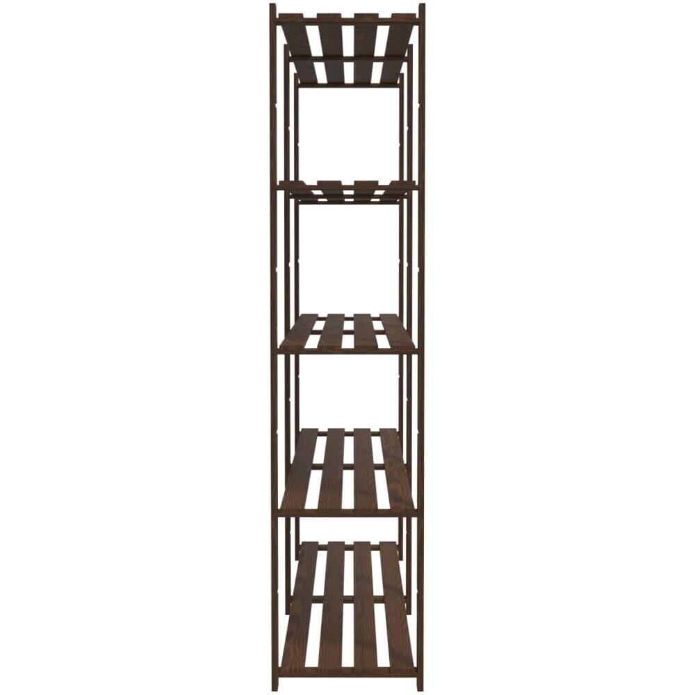 Scaffale A 5 Livelli Marrone 170x38x170 Cm In Legno Di Pino - Foto 2