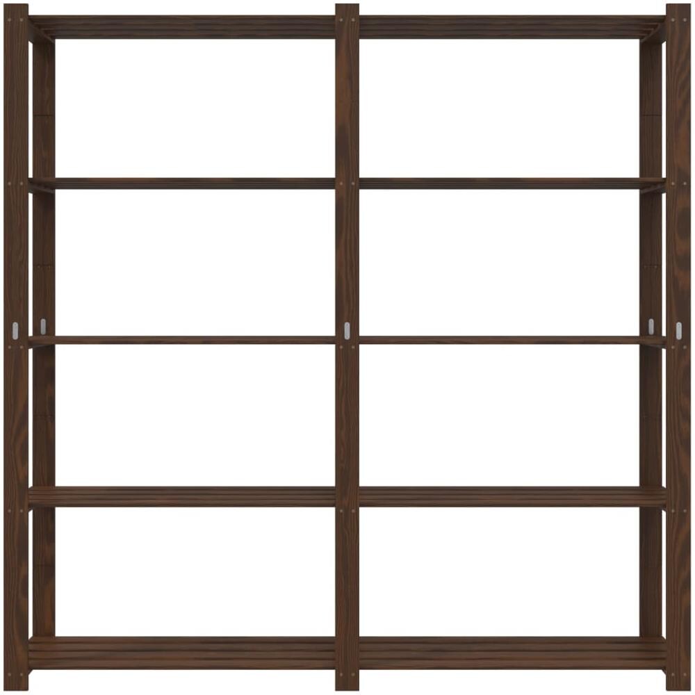 Scaffale A 5 Livelli Marrone 170x38x170 Cm In Legno Di Pino - Foto 7