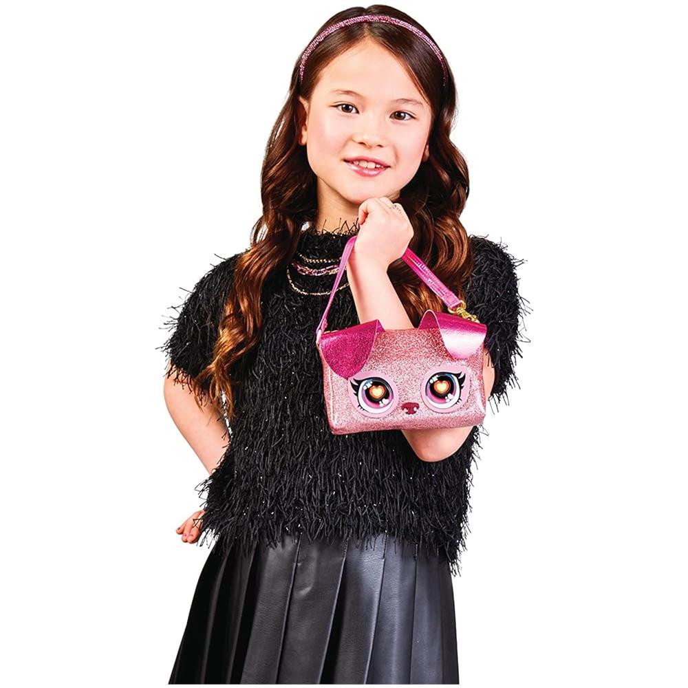 Mini Borsetta Rosa Con Glitter E Occhi Che Si Illuminano Idea Regalo - Foto 2