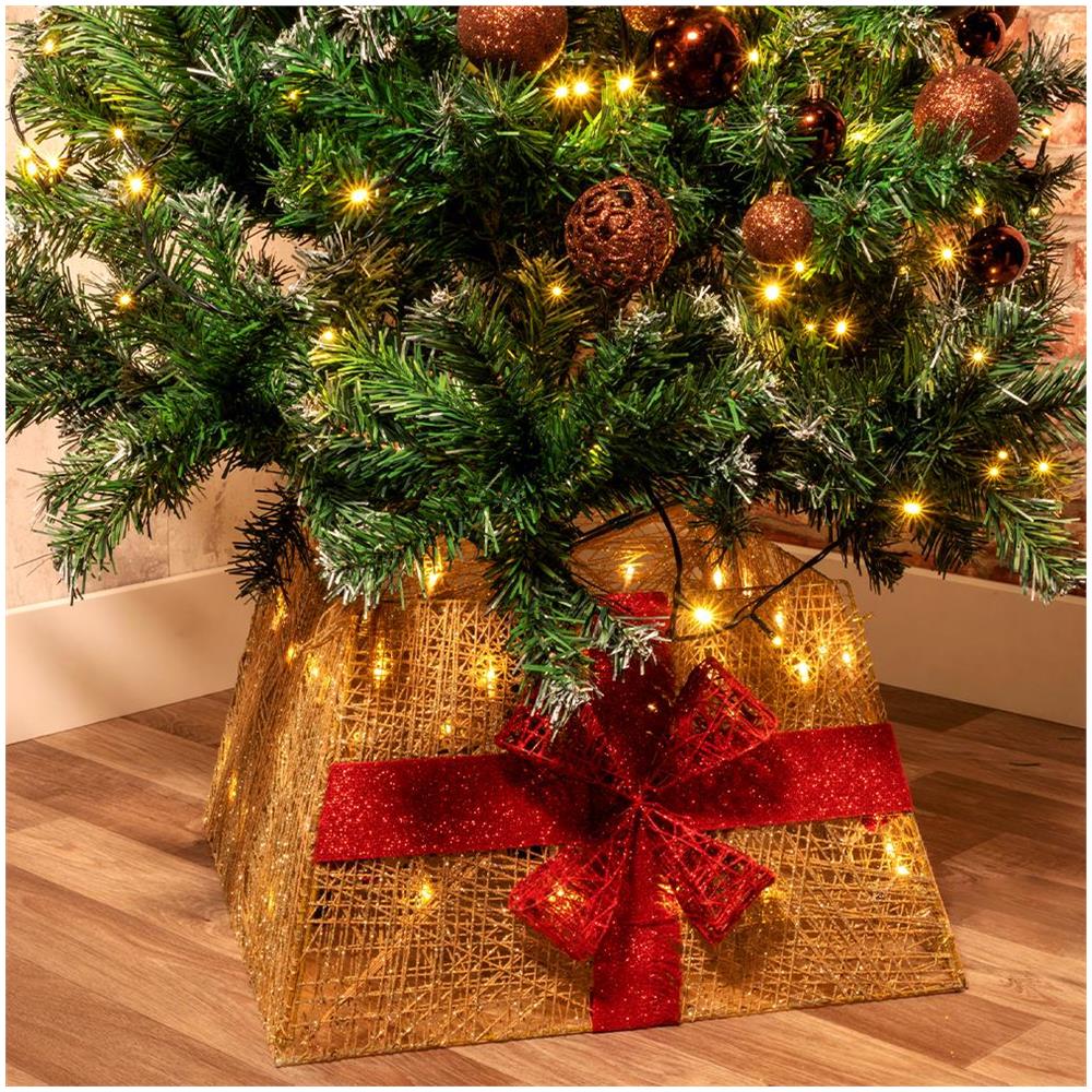 GRUNDIG Gonna per Albero di Natale LED Pacco Regalo Sottoalbero