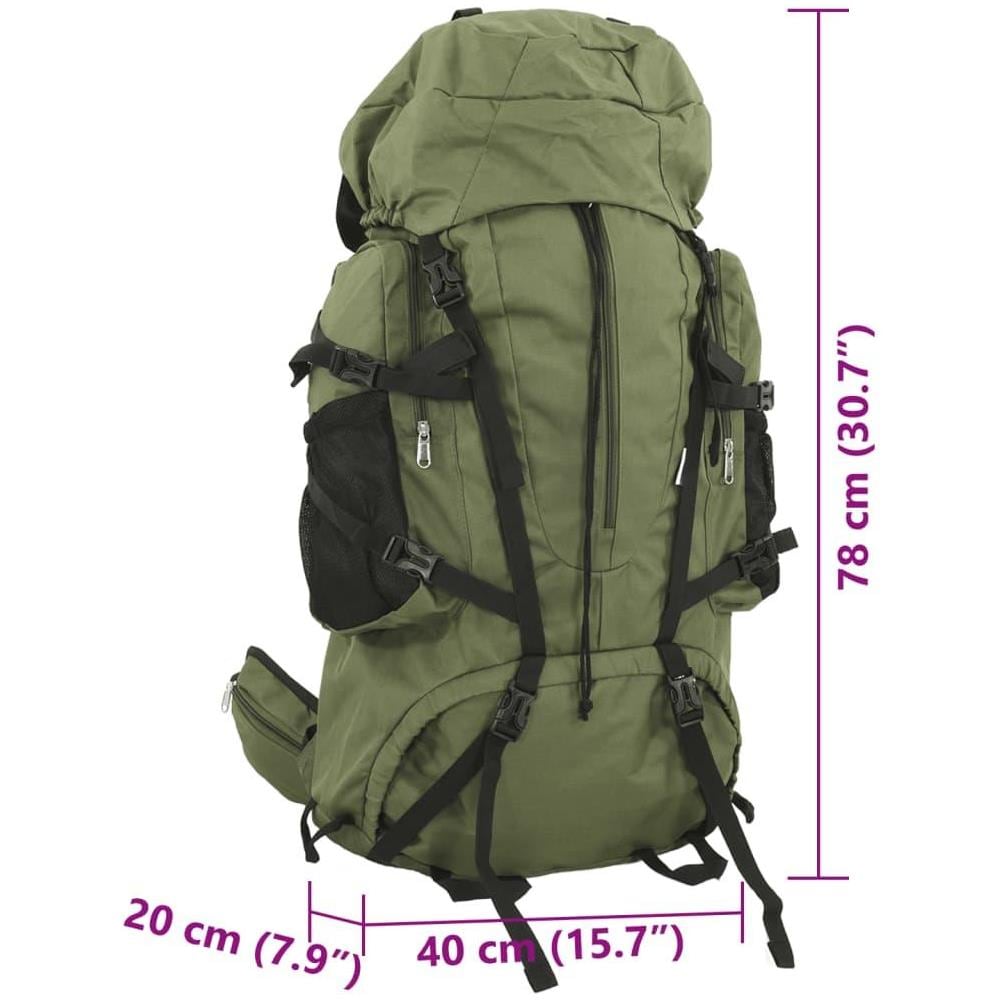 Zaino da Trekking Verde Militare 80 L in Tessuto Oxford - Foto 8