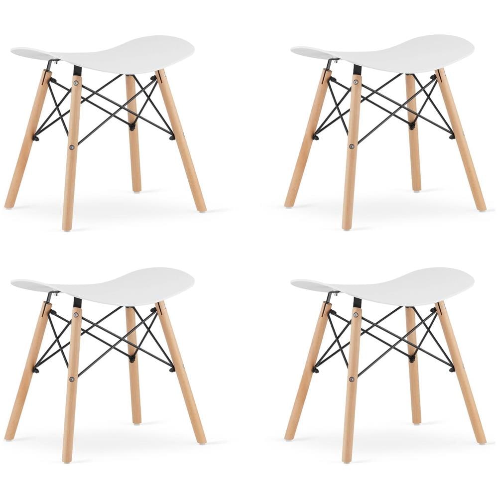 Sgabello Valora CORFU bianco moderno design ergonomico x4 - Foto 1