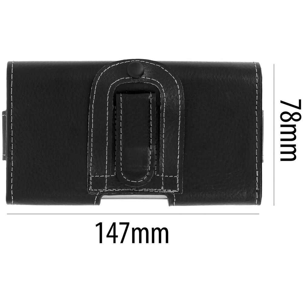 Custodia Smartphone Universale Taglia Xl Passante Cintura + Clip Pelle Nera - Foto 9