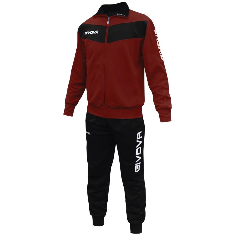 Tuta Visa Givova - Completo Di Giacca A Manica Lunga E Pantalone Di Colore Granata / nero Taglia 2xl - Foto 1