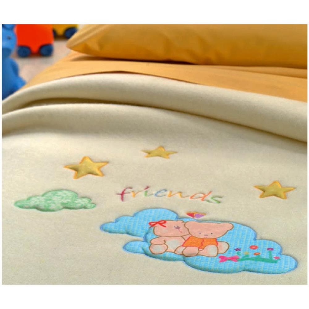 Coperta In Misto Lana Modello Stellina Lettino Panna 05 - Foto 1