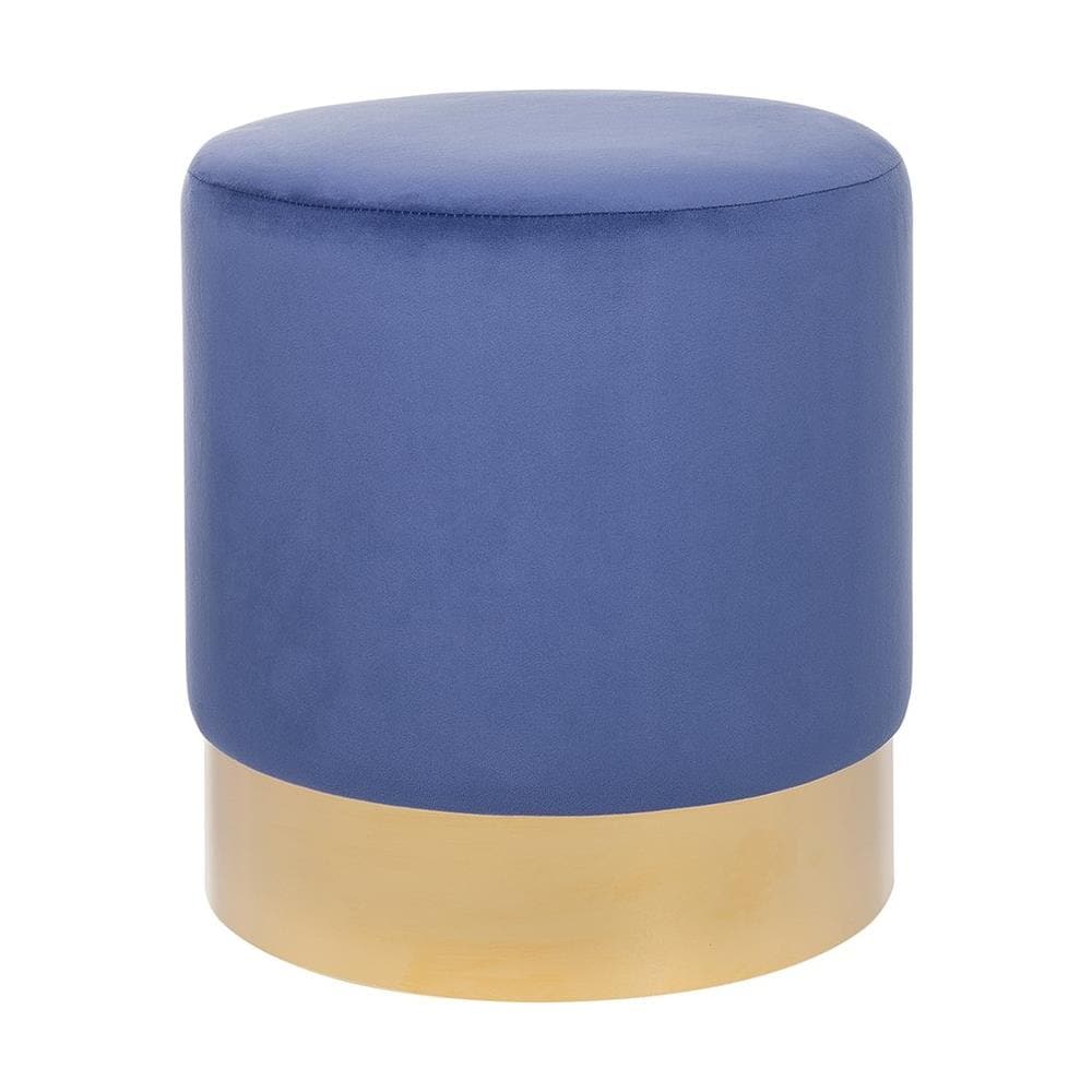 Pouf In Velluto Blu Sophia - Foto 1