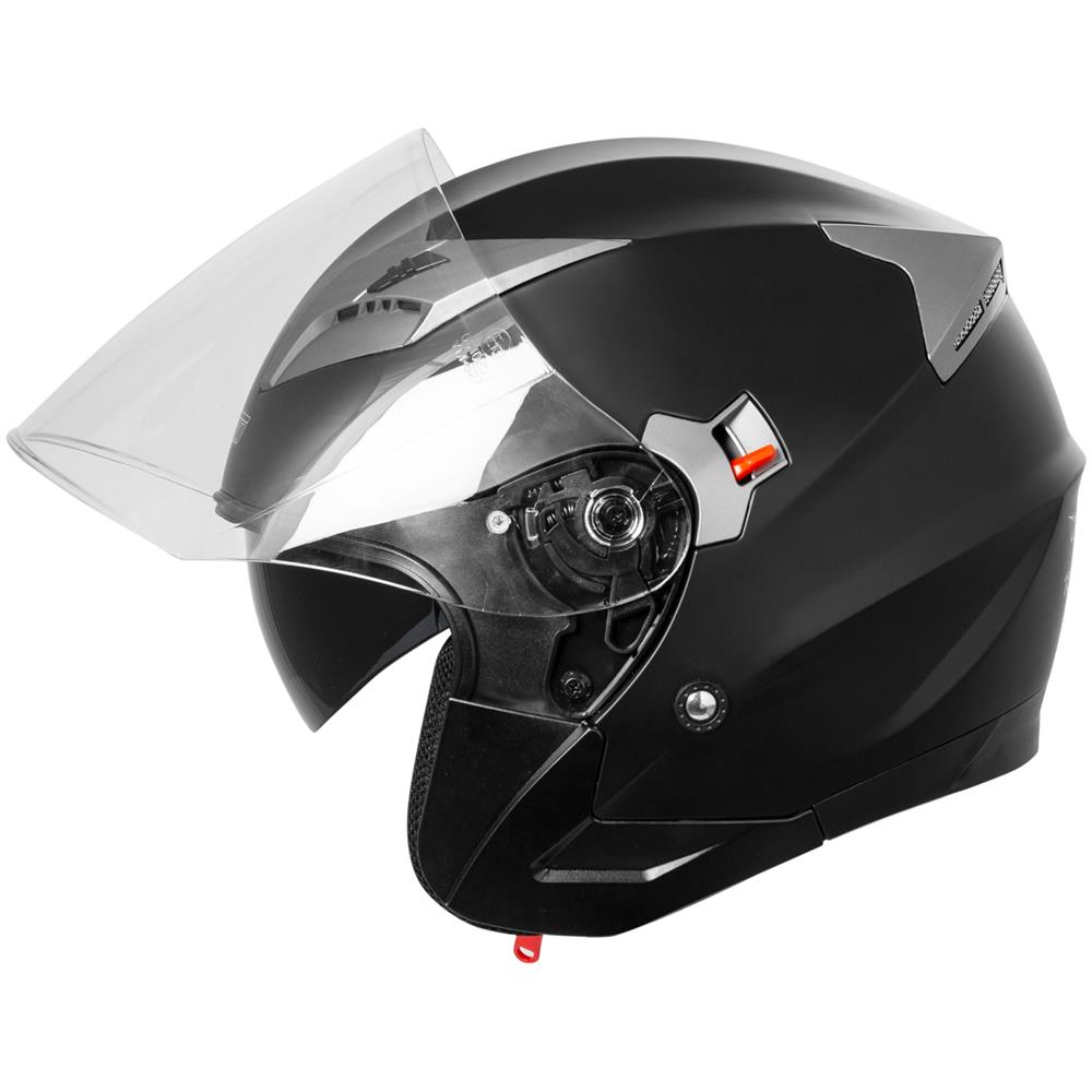 Casco Jet Moto Scooter Omologato Ece 22-05 Visiera Parasole Antigraffio Nero Opaco L - Foto 5