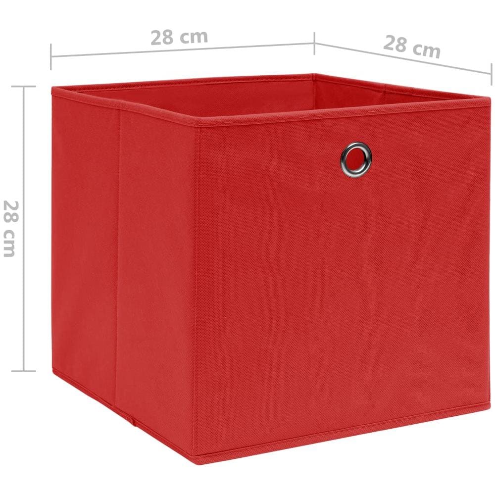 Contenitori 4 Pz In Tessuto Non Tessuto 28x28x28 Cm Rosso - Foto 6