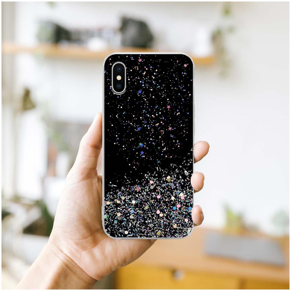 Cadorabo Custodia Compatibile Con Apple Iphone Xs Max In Nero Con Glitter - Coperchio Protettivo In Silicone Tpu Flessibile Con Glitter Scintillanti - Foto 8