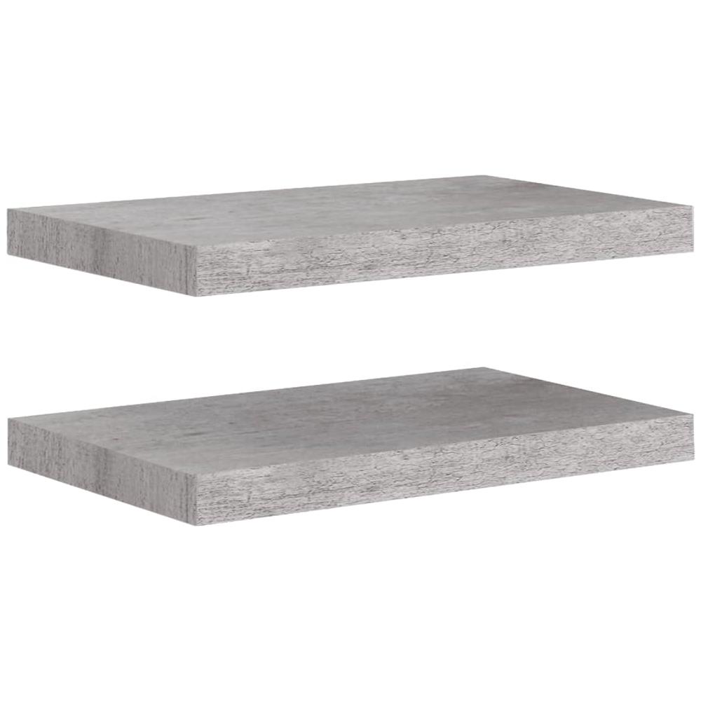 Scaffali A Parete 2 Pz Grigio Cemento 50x23x3,8 Cm In Mdf - Foto 2