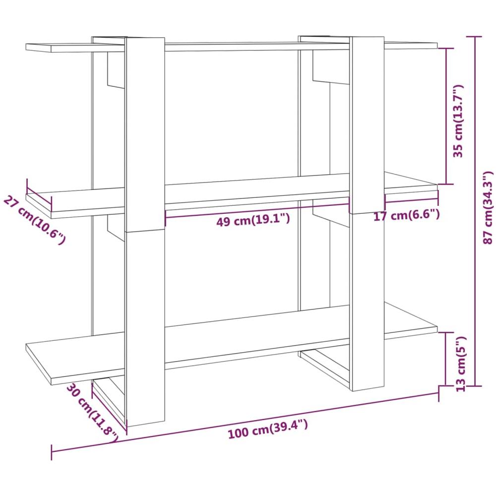 Libreria / divisorio Rovere Marrone 100x30x87 Cm - Foto 1