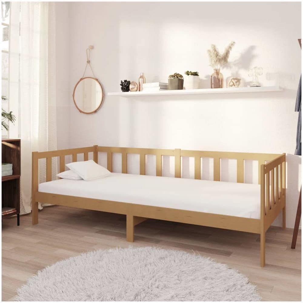 Divano Letto Con Materasso 90x200 Cm Miele In Massello Di Pino - Foto 1