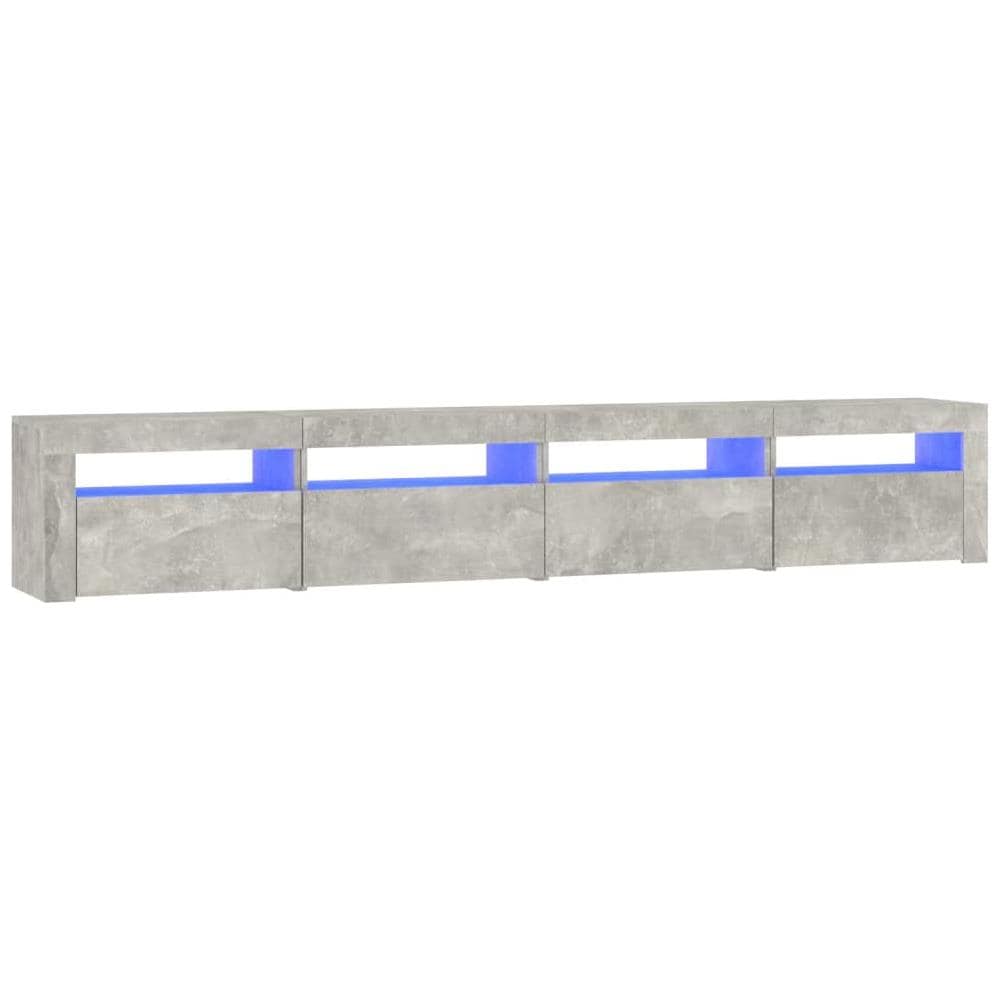 Mobile Porta TV con Luci LED Grigio Cemento 240x35x40 cm - Foto 2