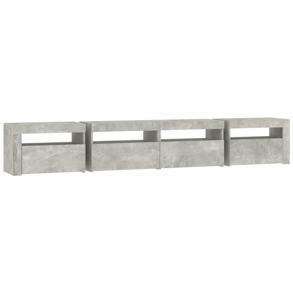 Mobile Porta TV con Luci LED Grigio Cemento 240x35x40 cm - Foto 10