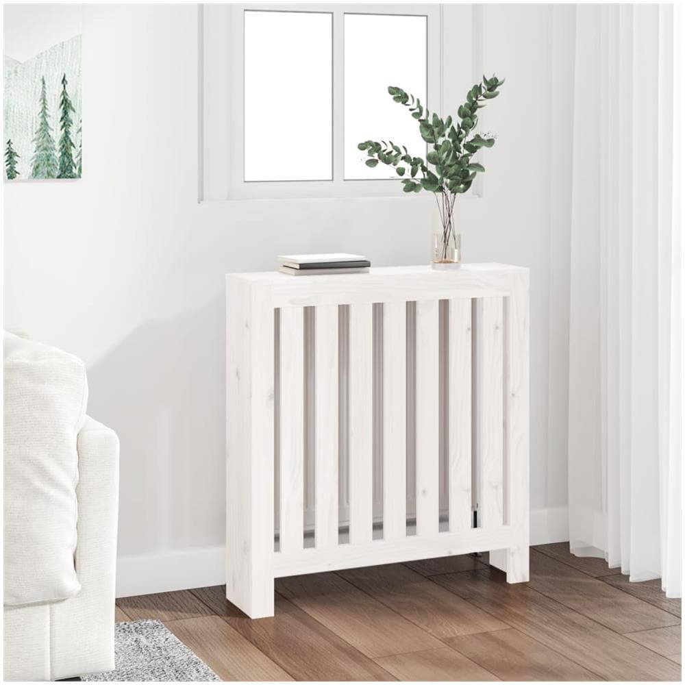 Copertura Termosifone Bianca 79,5x19x84 cm Legno Massello Pino - Foto 1