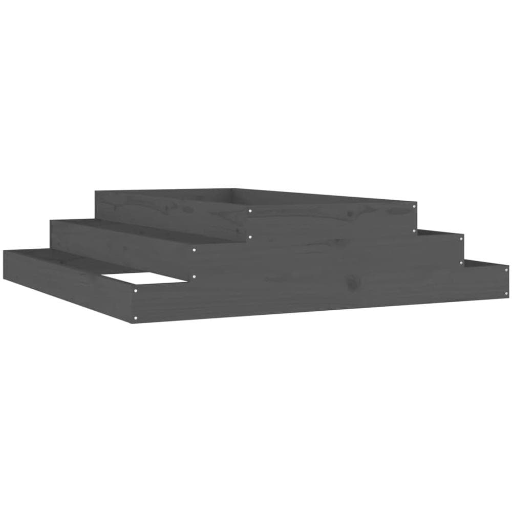 Fioriera Grigia 110x110x27 Cm In Legno Massello Di Pino - Foto 1