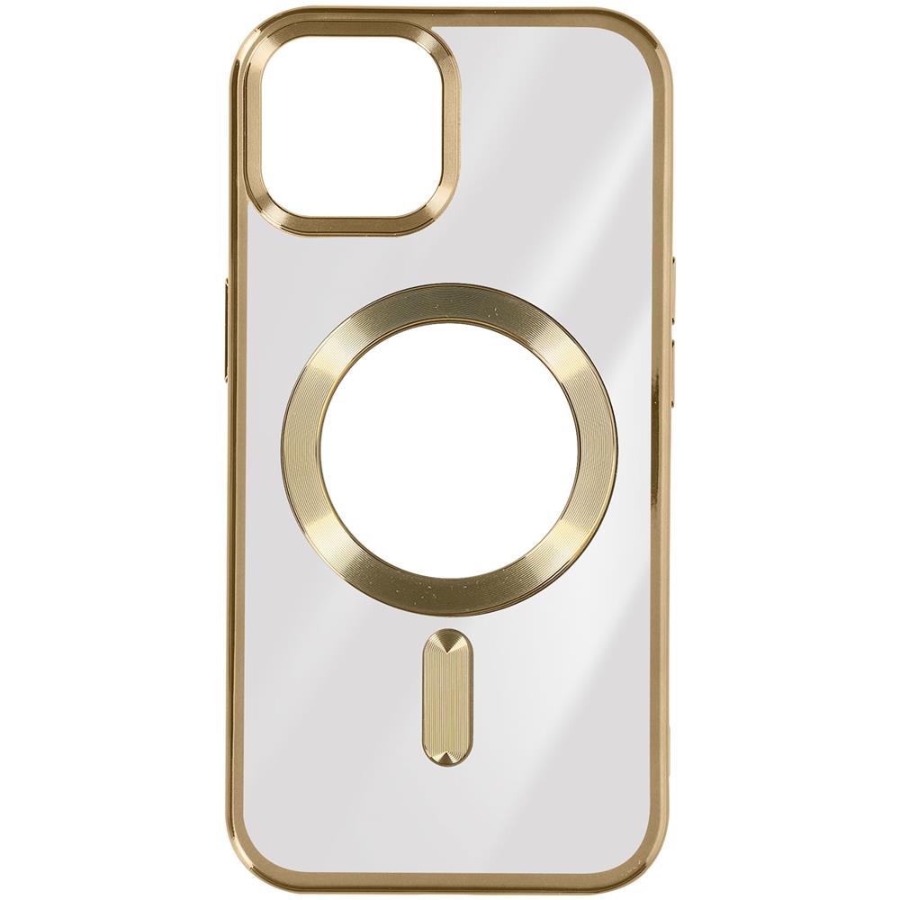 Cover Magsafe Per Iphone 15 Plus Silicone Bordo Cromato Oro - Foto 1
