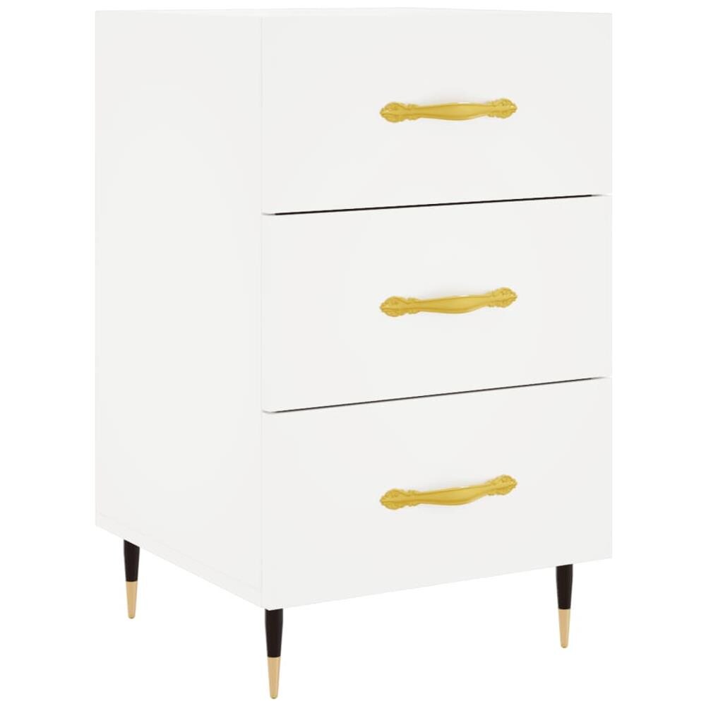 Comodino Bianco 40x40x66 Cm In Legno Multistrato - Foto 2