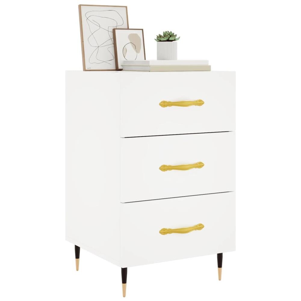 Comodino Bianco 40x40x66 Cm In Legno Multistrato - Foto 3