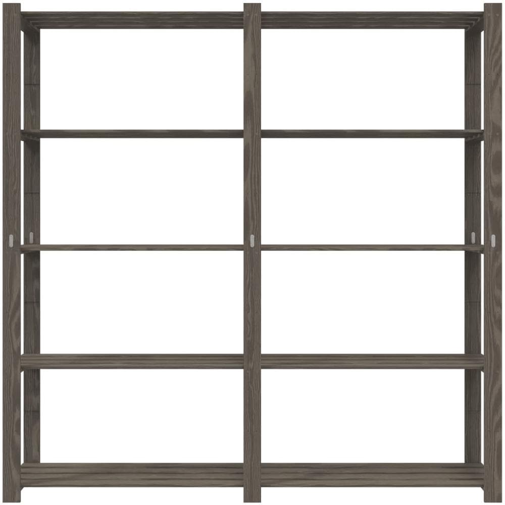 Scaffale A 5 Livelli Grigio 170x38x170 Cm In Legno Di Pino - Foto 7