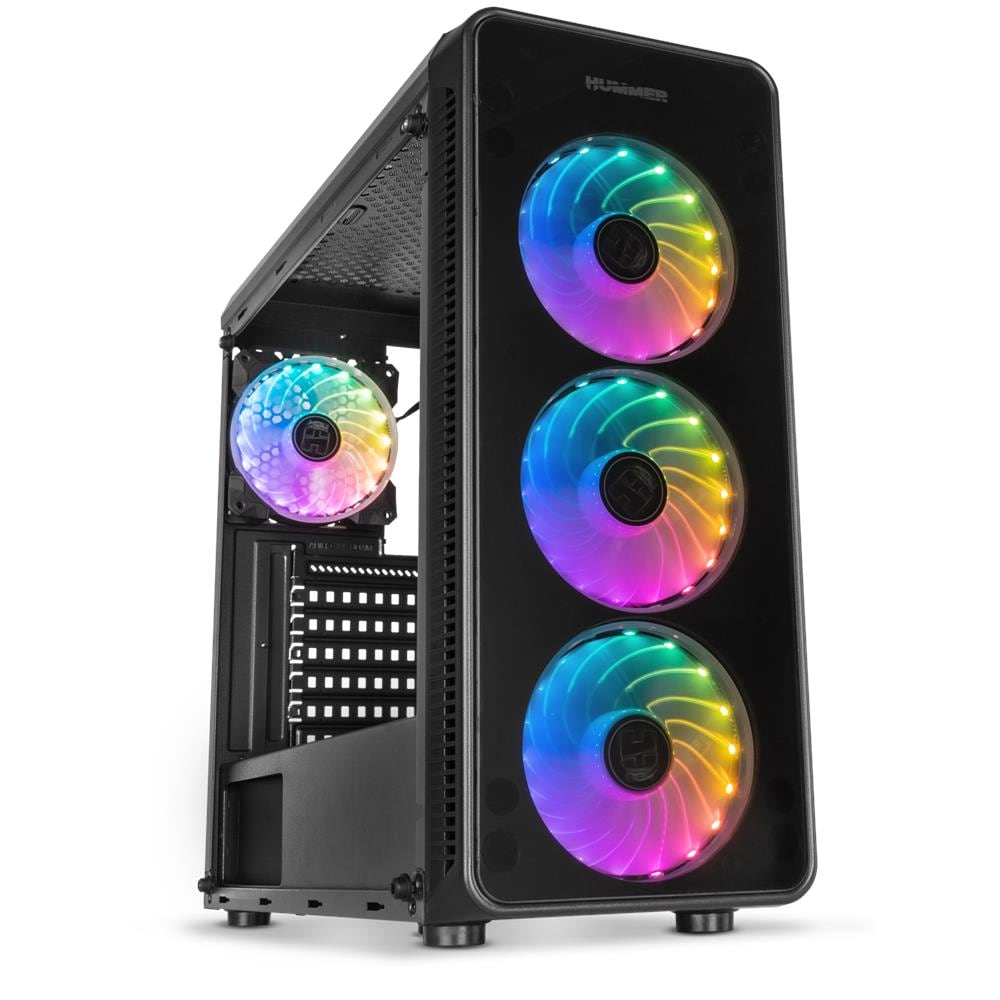Case Hummer TGM Midi Tower ATX /Mini ITX /micro ATX 1x Porte USB 3.2 Colore Nero (Finestrato) - Foto 1