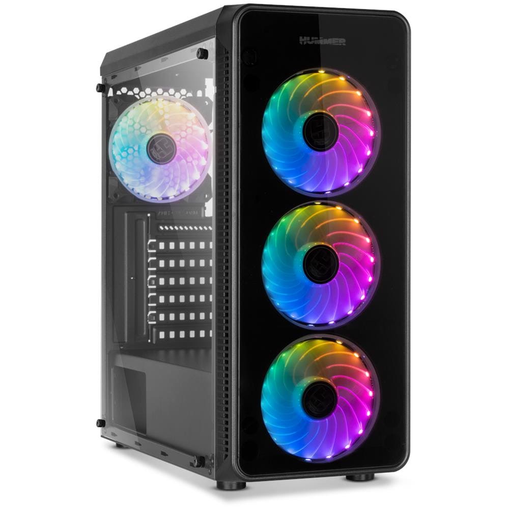 Case Hummer TGM Midi Tower ATX /Mini ITX /micro ATX 1x Porte USB 3.2 Colore Nero (Finestrato) - Foto 2
