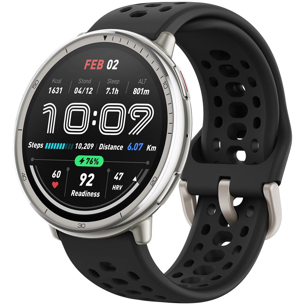 Smartwatch Active Impermeabile 5 ATM Display Digitale 1.32" AMOLED Bluetooth / GPS 466 x 466 Pixel Frequenza Cardiaca Nero Europa - Foto 2