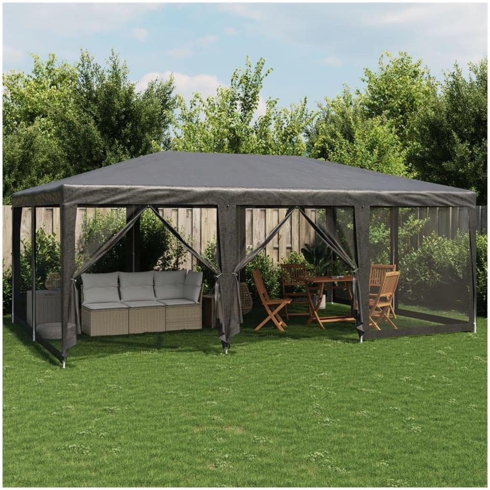 Tenda per Feste con 10 Pareti in Rete Antracite 6x4 m in HDPE - Foto 2