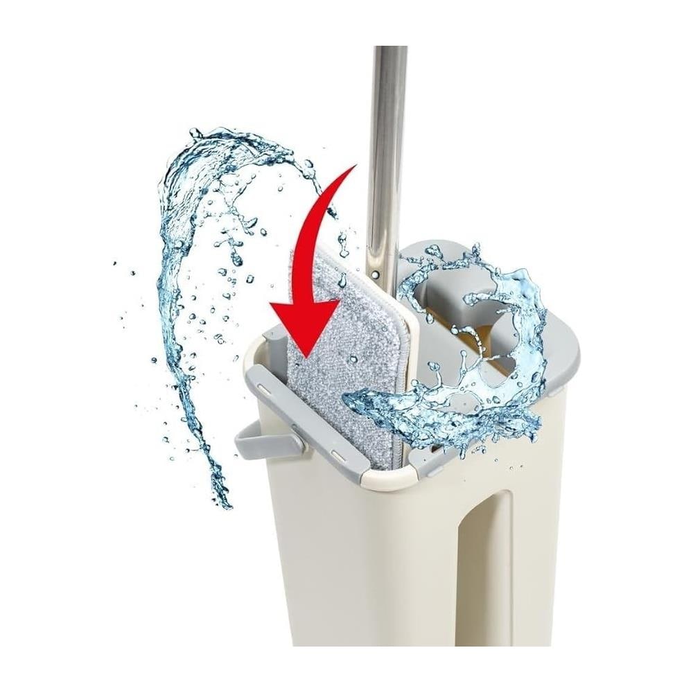 Flat Mop Mocio Lava Pavimenti Automatico E Salvaspazio Con Panno In Microfibra - Foto 3