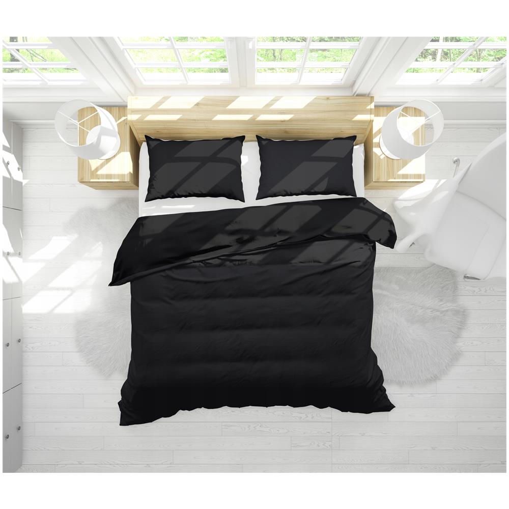 Set di biancheria da letto in microfibra 150x200 nero - Design di lusso - Morbida come il velluto - Cerniera - Foto 1