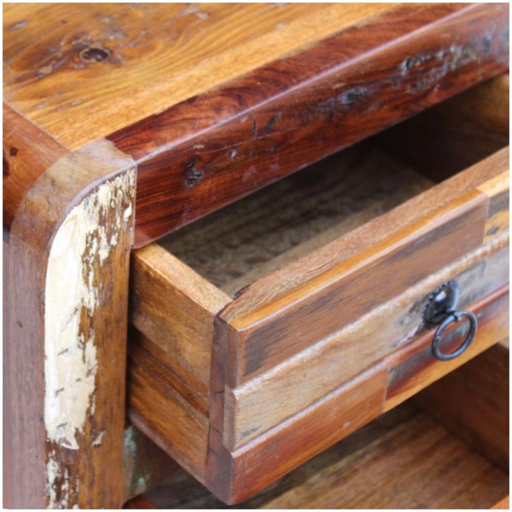 Comodino In Solido Legno Di Recupero 43x33x51 Cm - Foto 2