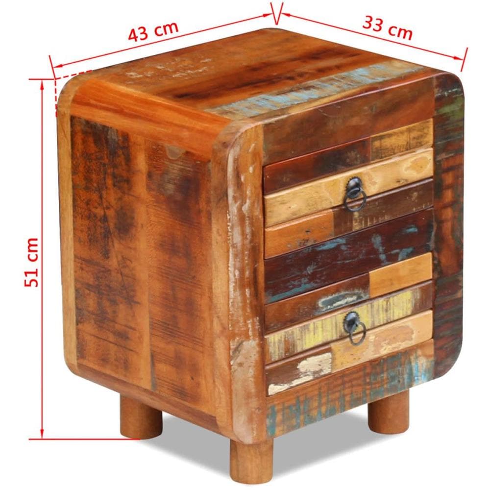 Comodino In Solido Legno Di Recupero 43x33x51 Cm - Foto 16