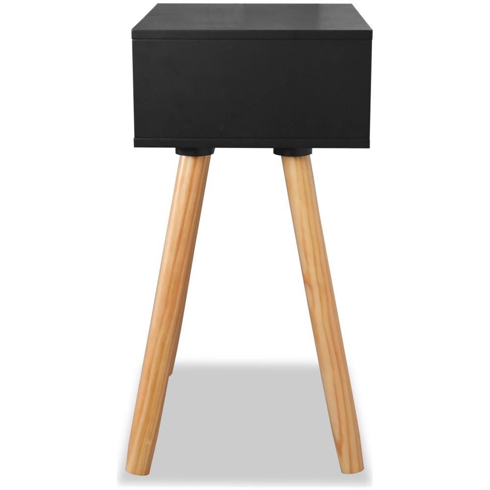 Comodini Set 2 Pz In Massello Di Pino 40x30x61 Cm Neri - Foto 7