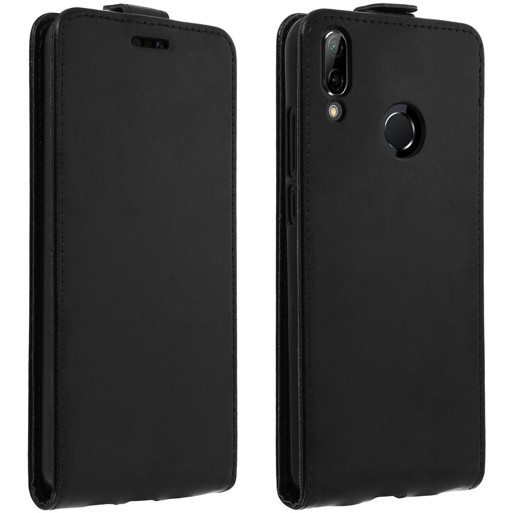 Custodia Huawei P20 Lite Sportellino Verticale Portacarte Cover Silicone Nero - Foto 2