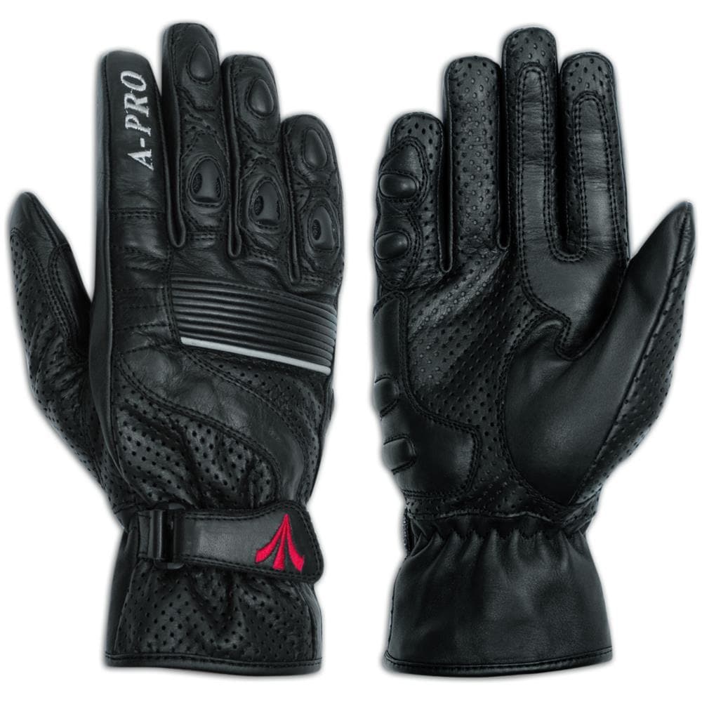 Guanto Pelle Traforato Estivo Moto Turismo Custom Scooter Touring Nero 3xl - Foto 1